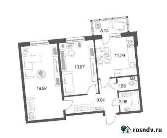 2-комнатная квартира, 58.8 м², 1/4 эт. на продажу в Токсово Токсово