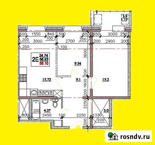 2-комнатная квартира, 58 м², 6/16 эт. на продажу в Иркутске Иркутск - изображение 1
