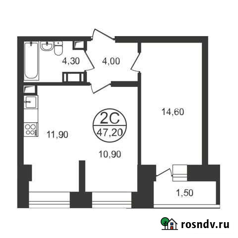 2-комнатная квартира, 47.2 м², 6/18 эт. на продажу в Люберцах Люберцы - изображение 1