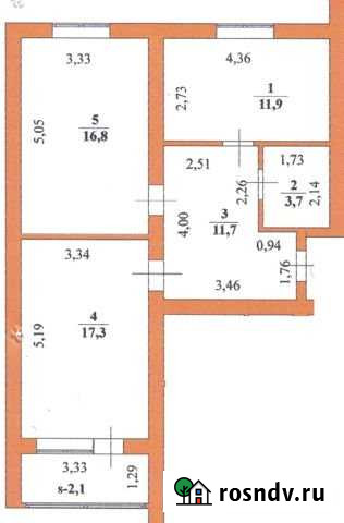 2-комнатная квартира, 63.5 м², 3/5 эт. на продажу в Клинцах Клинцы - изображение 1