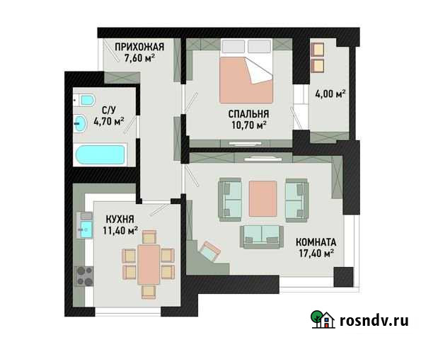 2-комнатная квартира, 55.8 м², 14/16 эт. на продажу в Волгограде Волгоград - изображение 1