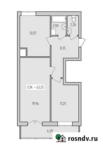 3-комнатная квартира, 63.3 м², 7/17 эт. на продажу в Ижевске Ижевск - изображение 1