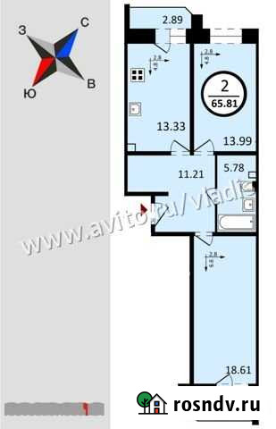 2-комнатная квартира, 65.8 м², 10/17 эт. на продажу во Владимире Владимир - изображение 1