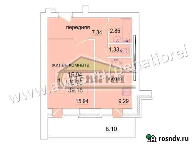 1-комнатная квартира, 39.2 м², 5/9 эт. на продажу в Орле Орёл - изображение 1