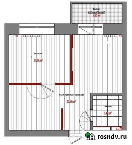 Квартира со свободной планировкой, 37.6 м², 5/9 эт. на продажу в Кудряшовском Кудряшовский - изображение 1