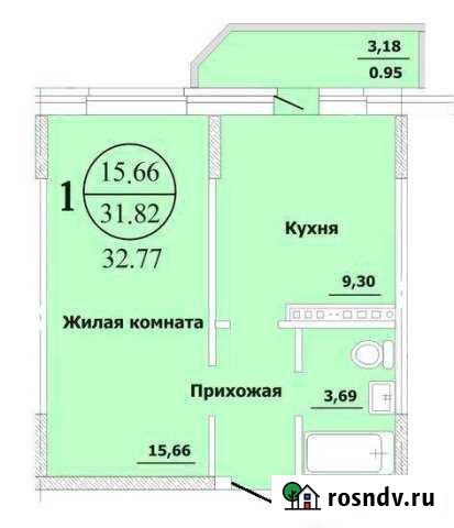 1-комнатная квартира, 32.8 м², 2/3 эт. на продажу в Южном Краснодарского края Южный - изображение 1