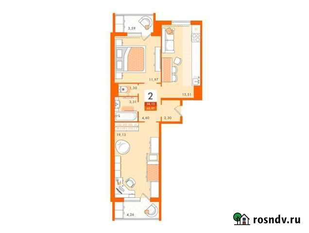 2-комнатная квартира, 66 м², 2/10 эт. на продажу в Саратове Саратов - изображение 1