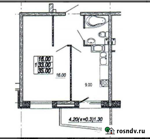 1-комнатная квартира, 33 м², 15/20 эт. на продажу в Пушкине Пушкин - изображение 1