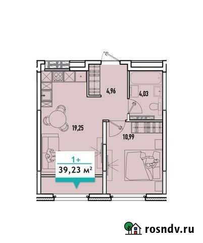 1-комнатная квартира, 39.2 м², 4/15 эт. на продажу в Тюмени Тюмень - изображение 1