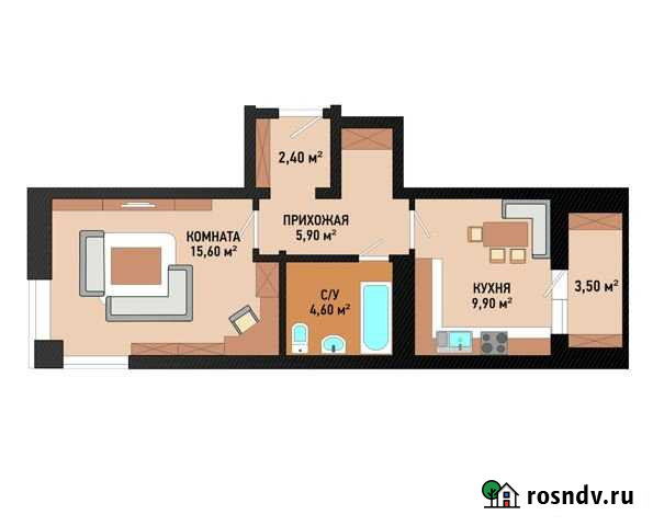 1-комнатная квартира, 41.9 м², 7/16 эт. на продажу в Волгограде Волгоград - изображение 1