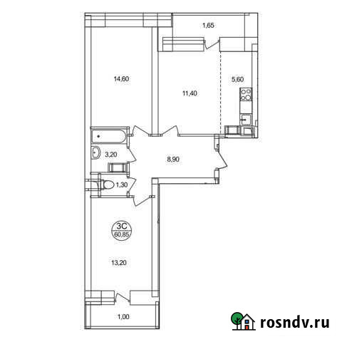 3-комнатная квартира, 60.9 м², 9/18 эт. на продажу в Люберцах Люберцы - изображение 1