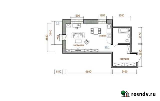 2-комнатная квартира, 44 м², 4/17 эт. на продажу в Маркове Маркова - изображение 1