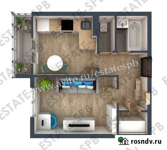 1-комнатная квартира, 42.2 м², 2/12 эт. на продажу в Янино-1 Янино-1 - изображение 1