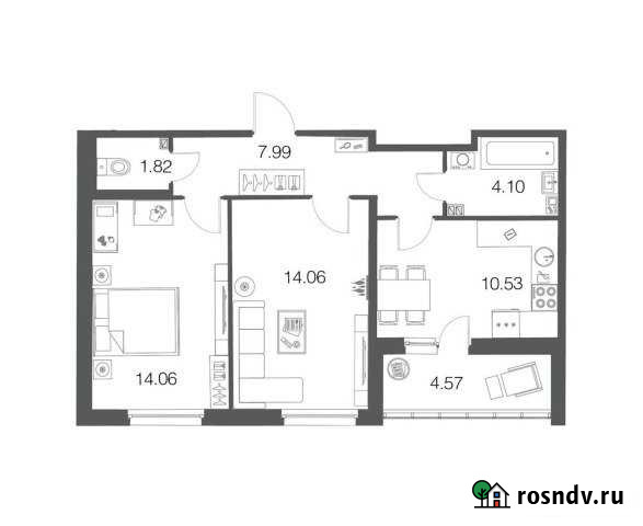 2-комнатная квартира, 52.2 м², 1/4 эт. на продажу в Токсово Токсово - изображение 1