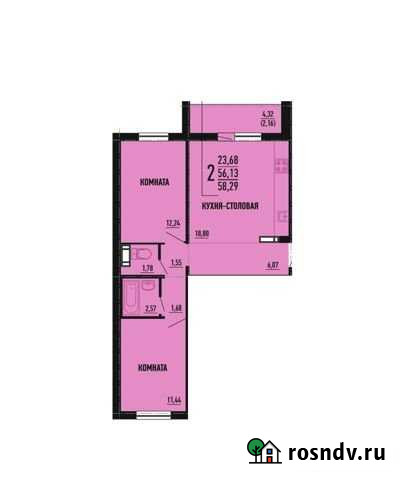 2-комнатная квартира, 58.3 м², 2/10 эт. на продажу в Челябинске Челябинск - изображение 1