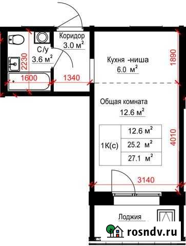 1-комнатная квартира, 27.1 м², 9/16 эт. на продажу в Барнауле Барнаул - изображение 1
