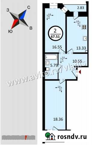 2-комнатная квартира, 67.5 м², 15/17 эт. на продажу во Владимире Владимир - изображение 1