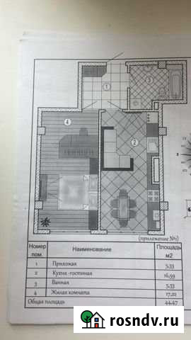 1-комнатная квартира, 44.5 м², 4/4 эт. на продажу в Новороссийске Новороссийск - изображение 1