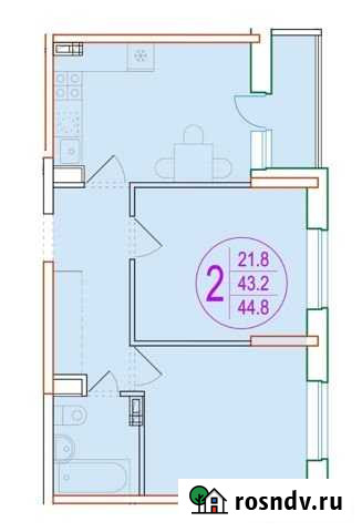 2-комнатная квартира, 45 м², 3/5 эт. на продажу в Ростове-на-Дону Ростов-на-Дону - изображение 1
