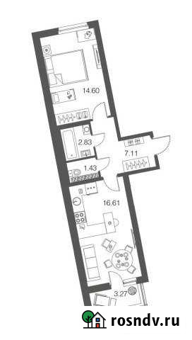1-комнатная квартира, 42.6 м², 4/4 эт. на продажу в Токсово Токсово - изображение 1