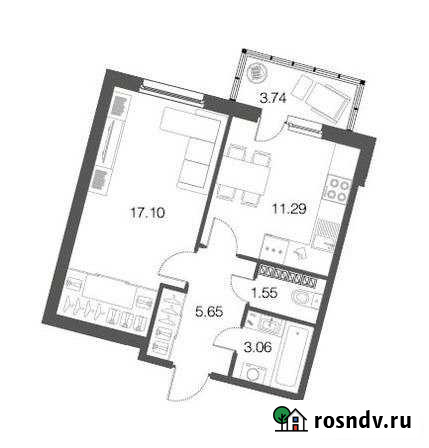 1-комнатная квартира, 38.7 м², 4/4 эт. на продажу в Токсово Токсово - изображение 1
