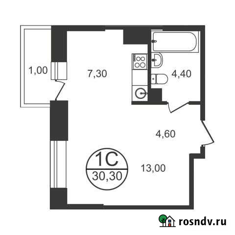 1-комнатная квартира, 30.3 м², 6/18 эт. на продажу в Люберцах Люберцы - изображение 1