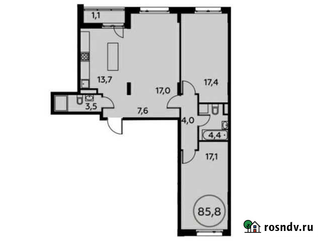 3-комнатная квартира, 85.8 м², 9/16 эт. на продажу в Коммунарке Коммунарка - изображение 1