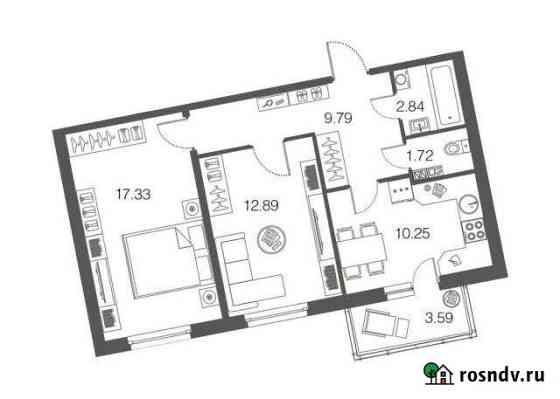2-комнатная квартира, 54.7 м², 1/4 эт. на продажу в Токсово Токсово