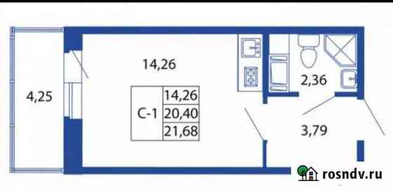 Квартира-студия, 21 м², 14/16 эт. на продажу в Кудрово Кудрово