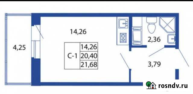 Квартира-студия, 21 м², 14/16 эт. на продажу в Кудрово Кудрово - изображение 1