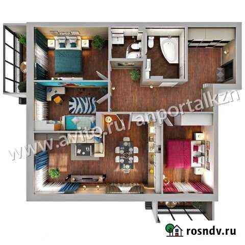3-комнатная квартира, 103.3 м², 6/19 эт. на продажу в Казани Казань