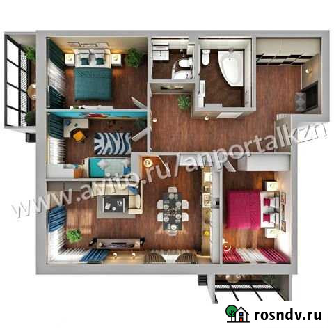 3-комнатная квартира, 103.3 м², 6/19 эт. на продажу в Казани Казань - изображение 1