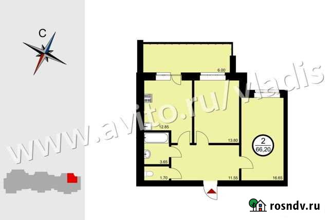 2-комнатная квартира, 66.2 м², 7/8 эт. на продажу во Владимире Владимир - изображение 1