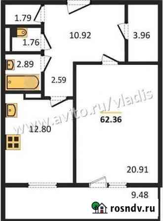 1-комнатная квартира, 62.4 м², 6/15 эт. на продажу во Владимире Владимир
