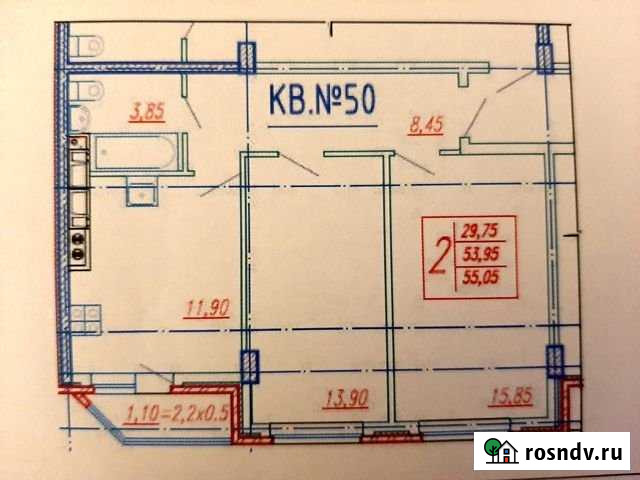 2-комнатная квартира, 56 м², 8/10 эт. на продажу в Яблоновском Яблоновский - изображение 1