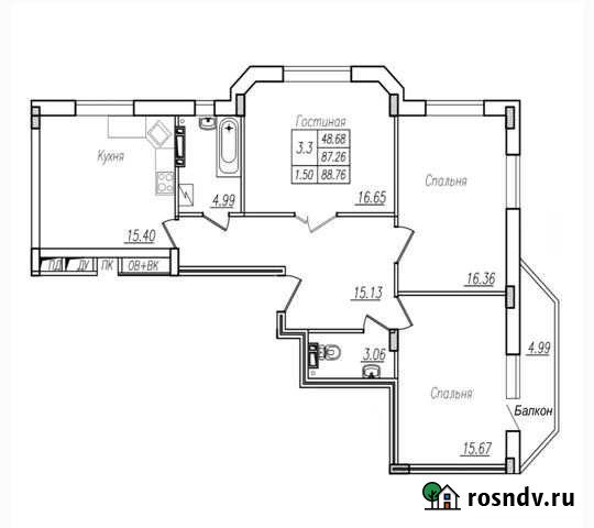 3-комнатная квартира, 92 м², 5/13 эт. на продажу в Смоленске Смоленск - изображение 1