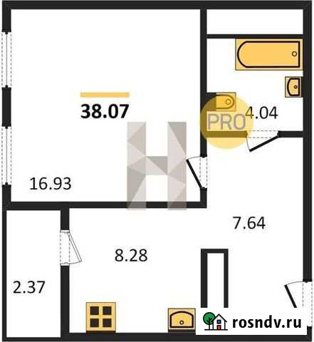 1-комнатная квартира, 38.1 м², 20/22 эт. на продажу в Челябинске Челябинск - изображение 1