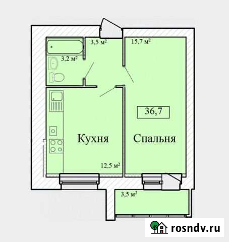 1-комнатная квартира, 40 м², 6/9 эт. на продажу в Строителе Тамбовской области Строитель - изображение 1