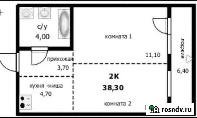 2-комнатная квартира, 38.3 м², 6/17 эт. на продажу в Барнауле Барнаул - изображение 1