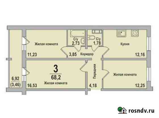 3-комнатная квартира, 68 м², 2/10 эт. на продажу в Рощино Челябинской области Рощино