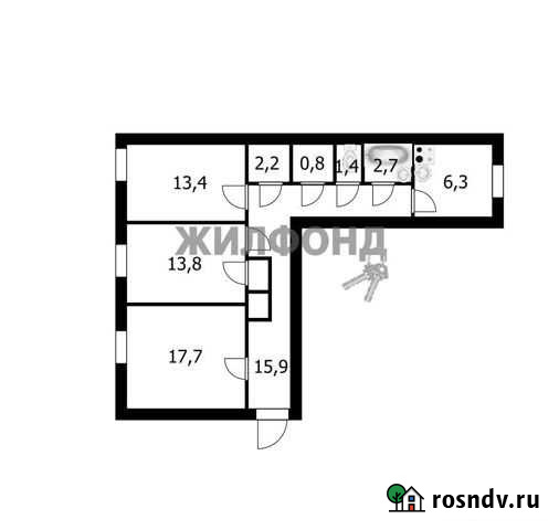 Комната 18 м² в 1-ком. кв., 3/5 эт. на продажу в Новосибирске Новосибирск - изображение 1