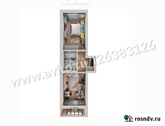 1-комнатная квартира, 46 м², 6/17 эт. на продажу в Казани Казань - изображение 1