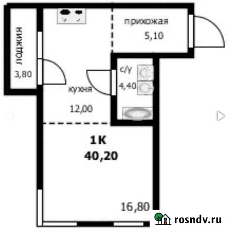 1-комнатная квартира, 40.2 м², 10/17 эт. на продажу в Барнауле Барнаул - изображение 1