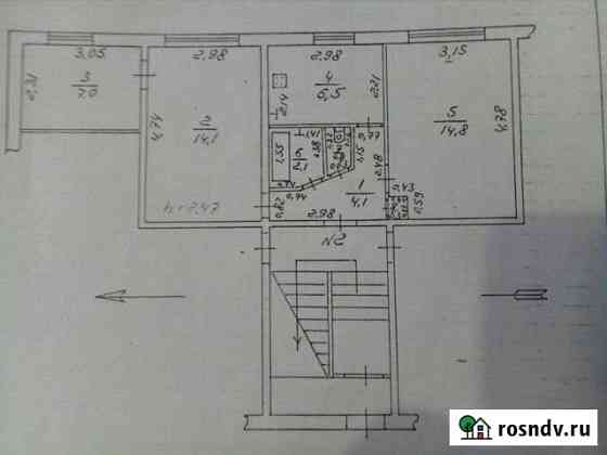 3-комнатная квартира, 50 м², 1/2 эт. на продажу в Товарково Товарково