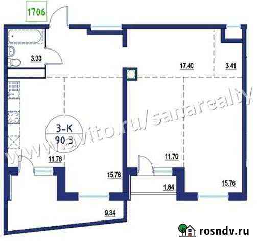 3-комнатная квартира, 90.3 м², 17/25 эт. на продажу в Петрозаводске Петрозаводск