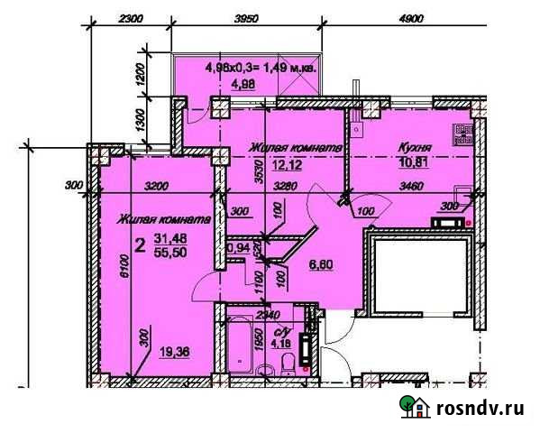 2-комнатная квартира, 55.5 м², 8/11 эт. на продажу в Севастополе Севастополь - изображение 1