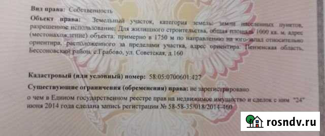 Участок ИЖС 10 сот. на продажу в Грабово Грабово - изображение 1