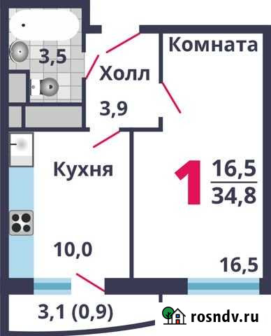 1-комнатная квартира, 34.8 м², 15/17 эт. на продажу в Лобне Лобня - изображение 1