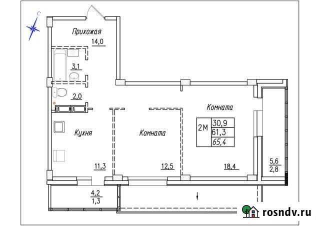 2-комнатная квартира, 133.1 м², 18/18 эт. на продажу в Сургуте Ханты-Мансийского АО Сургут - изображение 1