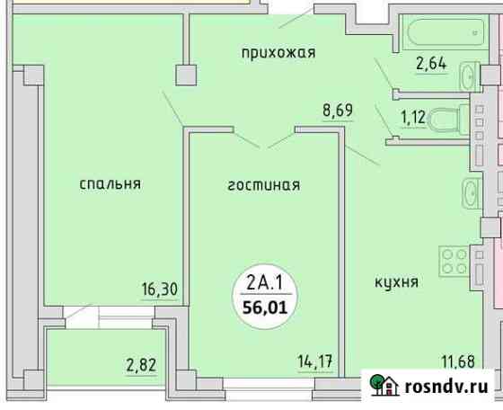 2-комнатная квартира, 56 м², 4/17 эт. на продажу в Новосибирске Новосибирск